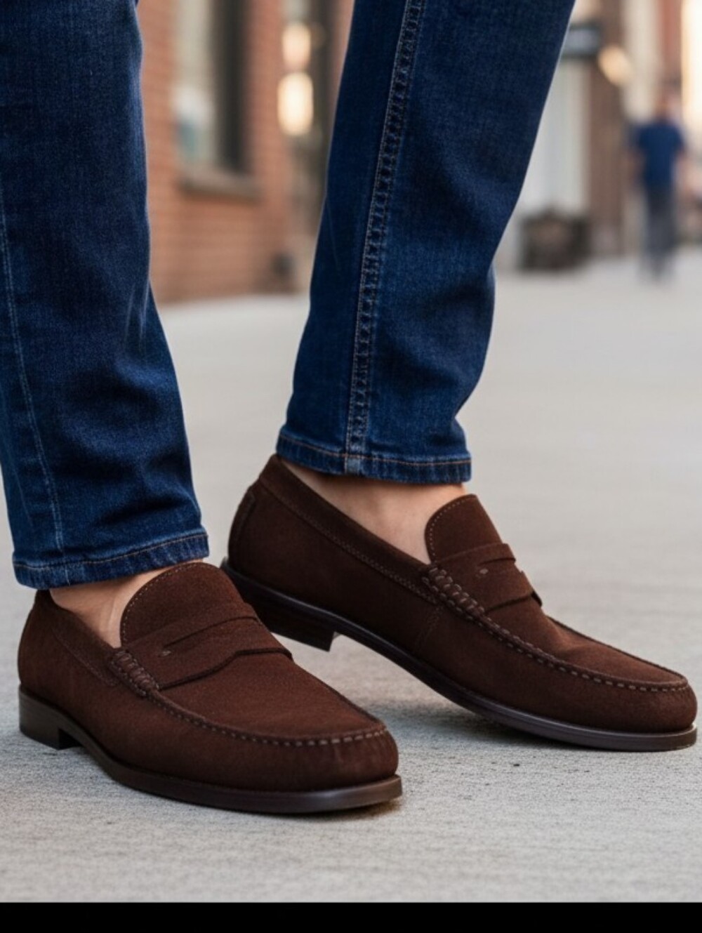 Johnston & Murphy Brown Suede Baldwin Penny Loafers,Sz 10M